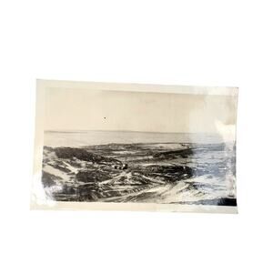 Vtg Fort Peck Slide Valley Original Monochrome Photo Found Snapshot 1940s
